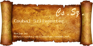 Csuhaj Szilveszter névjegykártya